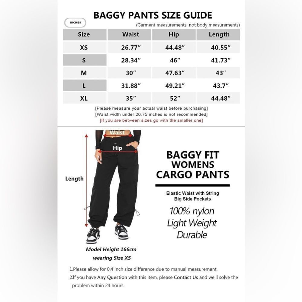 Pants Women Baggy, Parachute Pants for Women Trendy, Y2K Pants - Picture 2 of 8